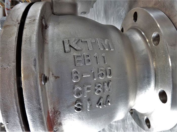 PENTAIR KTM 6" 150# CF8M GEAR OPERATED SPLIT BODY BALL VALVE EB11M / EB100