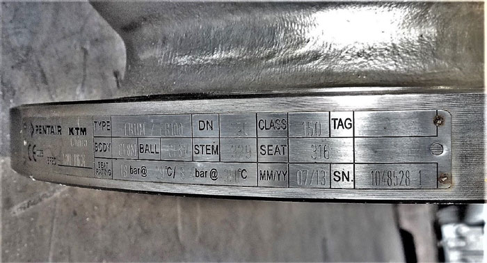 PENTAIR KTM 6" 150# CF8M GEAR OPERATED SPLIT BODY BALL VALVE EB11M / EB100
