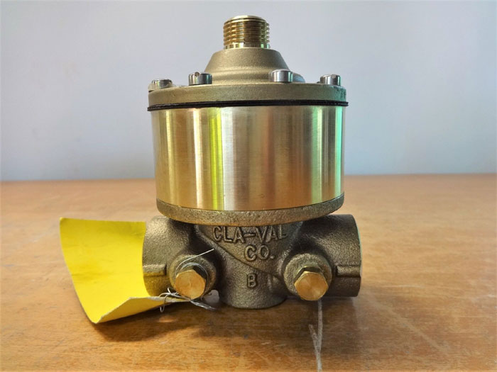 LOT OF (2) CLA-VAL 1/2" NPT POWERTROL BRASS VALVE 100-02-177B