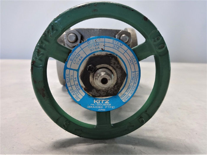 KITZ 3/4" FLANGED 150# CF8M GATE VALVE, FIG# 150UMAM Ratings: 170 PSIG@500°F Max