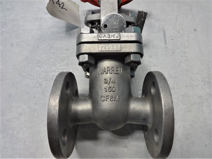 WARREN 3/4" 150#  CF8M GATE VALVE, FIG# 1156