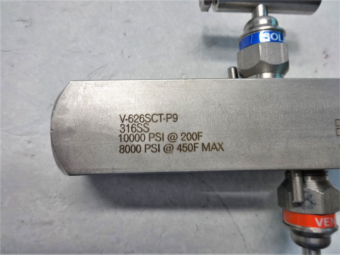 Parker V-616SCT Pgi Stainless Block & Bleed Manifold Valve 3/4 X 1/2in Npt 