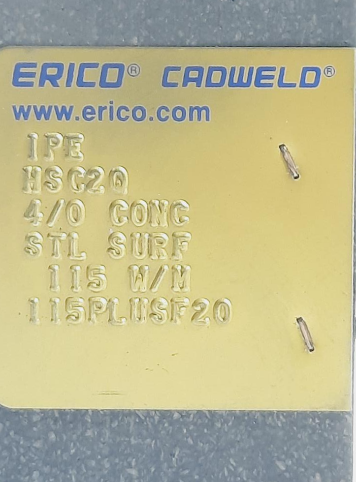 LOT OF (2) ERICO CADWELD TEE CONNECTION MOLDS VBC2Q & HSC2Q