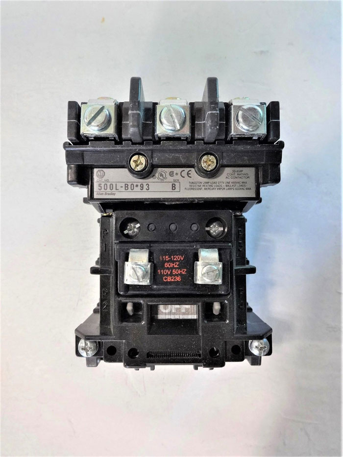 ALLEN BRADLEY 30AMP AC LIGHTING CONTACTOR #500L-BOD93