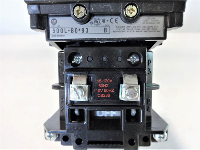 ALLEN BRADLEY 30AMP AC LIGHTING CONTACTOR #500L-BOD93