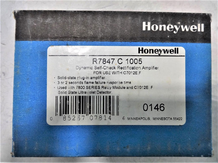 HONEYWELL DYNAMIC SELF-CHECK RECTIFICATION FLAME AMPLIFIER R7847 C 1005