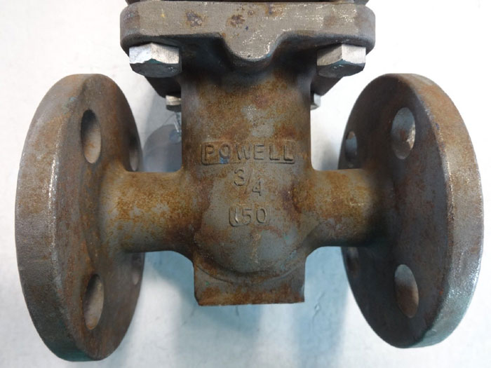 POWELL 3/4" 150# CN7M (ALLOY 20) FLANGED GATE VALVE, FIG# 2495 A-20