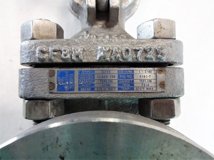 OIC 1-1/2" 150# CF8M FLANGED GATE VALVE, FIG# S151-T