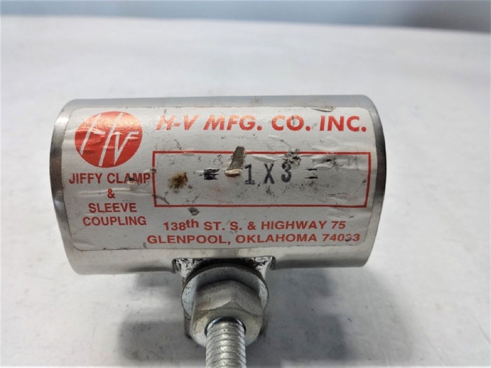 H-V MFG. JIFFY PIPE REPAIR CLAMPS 1-1/2" X 6", 1" X 6" & 1" X 3" - LOT OF (8)