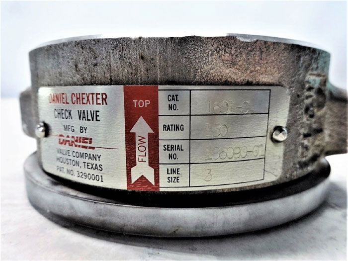 DANIEL CHEXTER 3" 150 PIVOT DISC CHECK VALVE, CF8M BODY, SS DISC, CAT