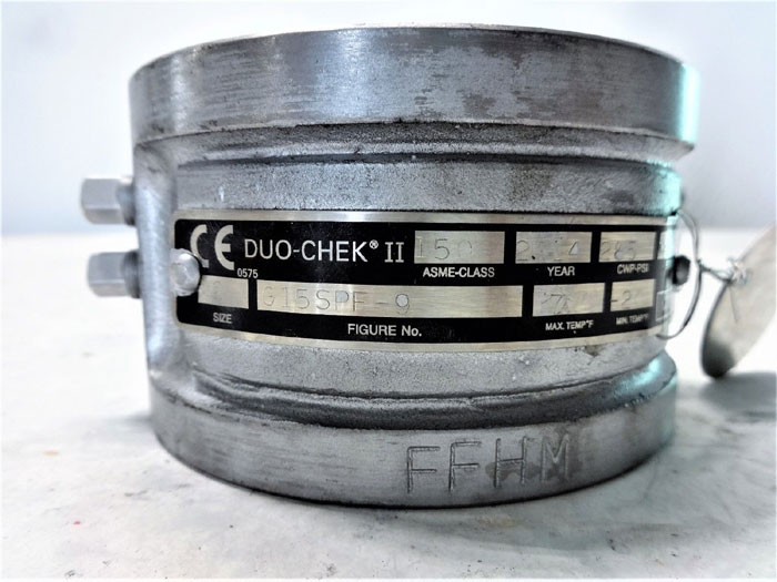CRANE DUO-CHEK II 2" 150# DOUBLE DISC WAFER CHECK VALVE, FIG# G15SPF-9