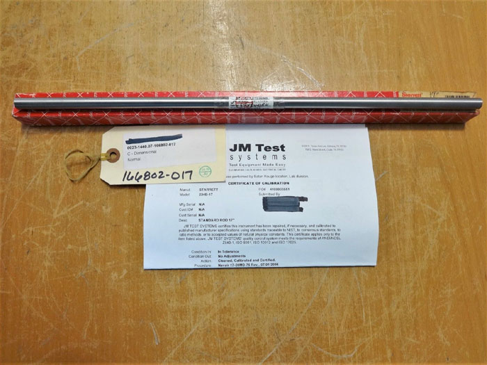 LOT OF STARRETT END MEASURING RODS 16"-18", 234B-16, 234B-17, 234B-18