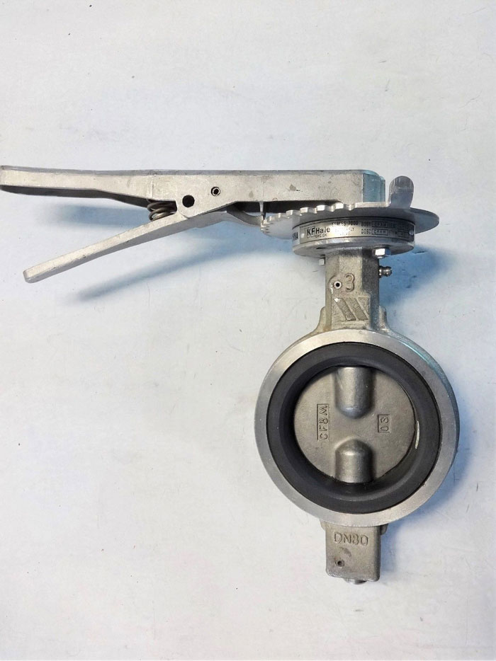 KF HALE 3" SERIES 7000 BUTTERFLY VALVE, CF8M BODY/DISC, VITON SEAT