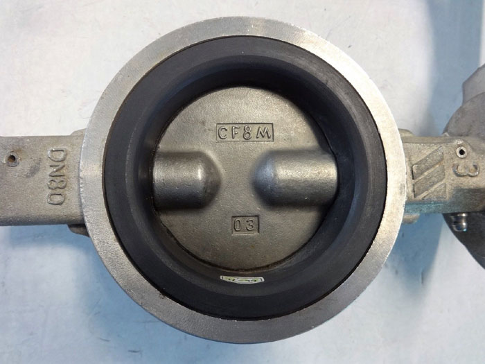 KF HALE 3" SERIES 7000 BUTTERFLY VALVE, CF8M BODY/DISC, VITON SEAT