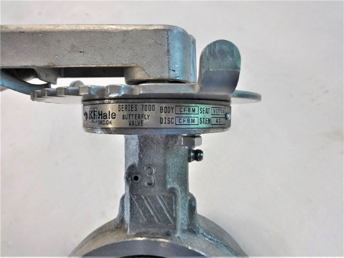 KF HALE 3" SERIES 7000 BUTTERFLY VALVE, CF8M BODY/DISC, VITON SEAT