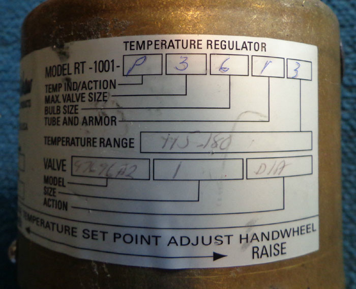 ROBERTSHAW 1" TEMPERATURE REGULATOR VALVE RT-1001-P3613