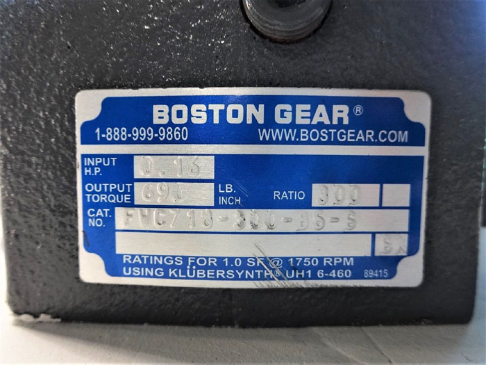 BOSTON GEAR SERIES 700 RIGHT ANGLE REDUCER FWC718-300-B5-6, C-FACE QUILLED