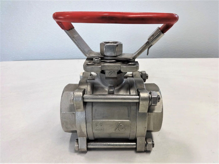 2" NPT 3PIECE FULL PORT THREADED BALL VALVE, CF8M, 1000 WOG, OVAL HANDLE