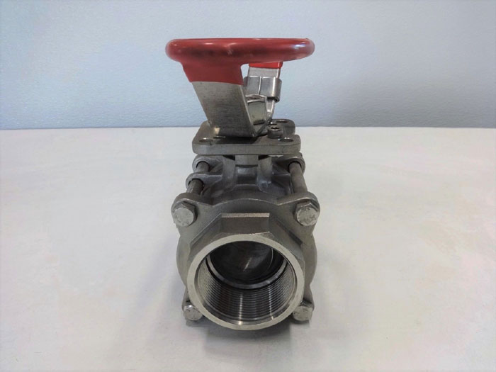 2" NPT 3PIECE FULL PORT THREADED BALL VALVE, CF8M, 1000 WOG, OVAL HANDLE