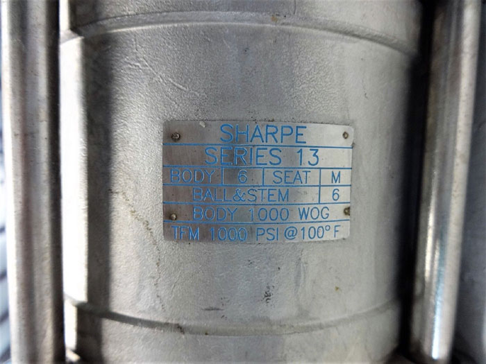 SHARPE 2-1/2" NPT 3-PC FULL PORT THREADED BALL VALVE, CF8M, 1000 WOG, SERIES 13