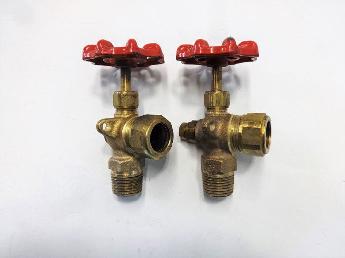 Apollo 20-150-03 Water Gauge 1/2" Valves, Rough Brass, Aluminum Wheel, Set of 2