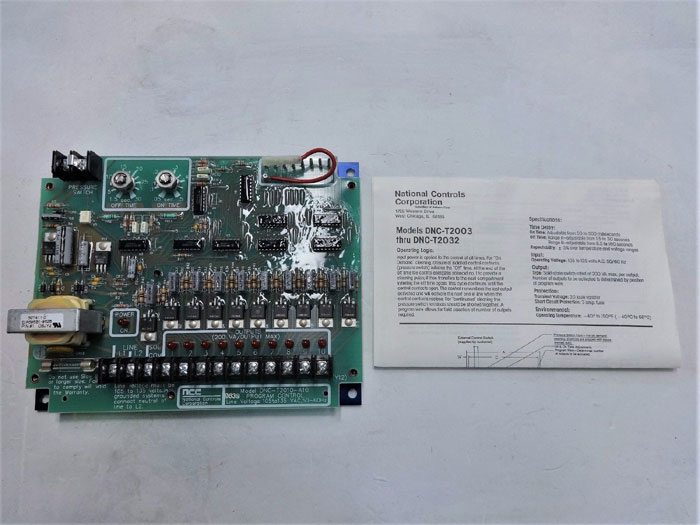 NCC National Controls Corp DNC-T2010-A10 Program Control Circuit Board
