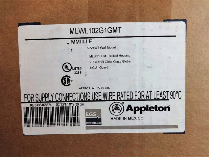 Appleton MercMaster III Low Profile Luminaire Light Fixture MLWL102G1GMT