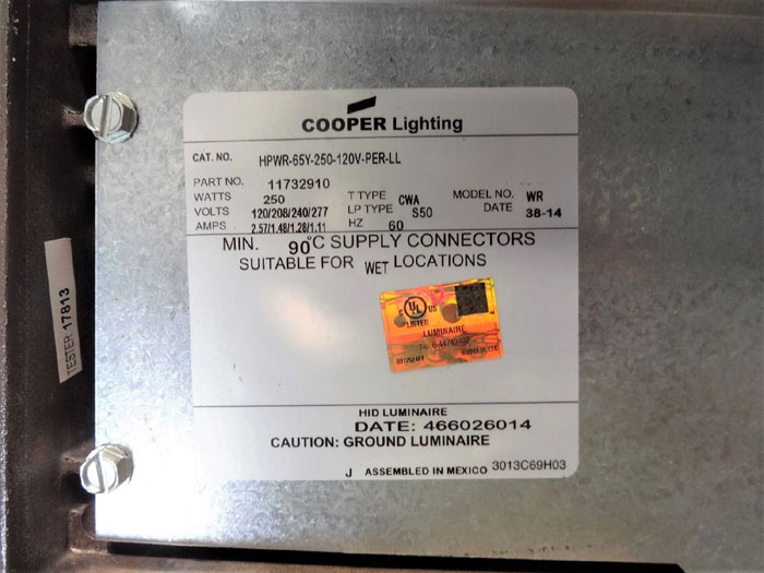 Cooper Lighting HPWR-65Y-250-120V-PER-LL Lumark HID Luminaire Flood Light