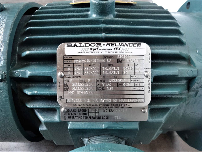 Baldor Reliance 5HP Super E Severe Duty XEX Motor B506077