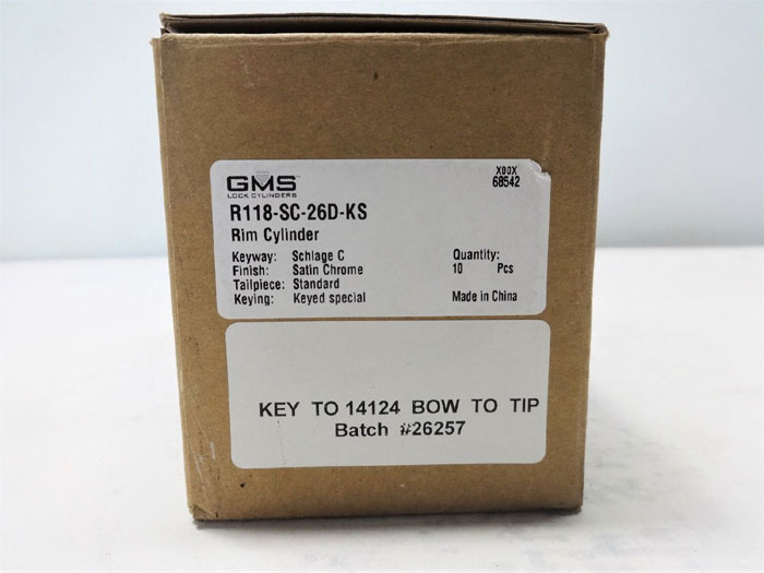 GMS Lock Rim Cylinders R118-SC-26D-KS, Schlage C, Satin Chrome - Lot of (13)