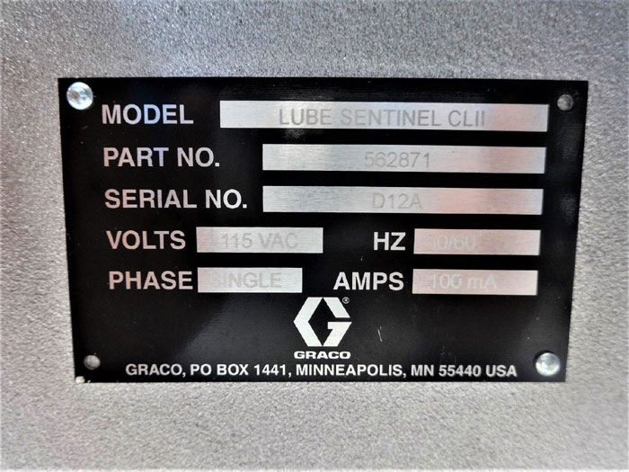 Graco Lube Sentinel II Lubrication System in Explosion Proof Enclosure 562871