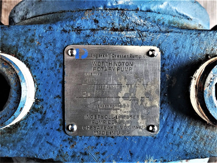 Ingersoll Dresser Worthington Rotary Pump, Size 2.5, Type GRM CS, MMN 5543500