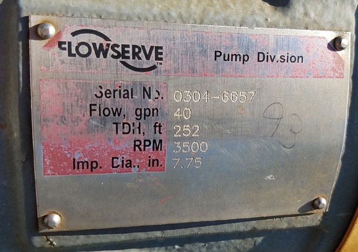 Flowserve Durco Mark 3 Centrifugal Pump, MK3 STD, 2K2X1-10A/7.75RV, CD4M/CD4MCu