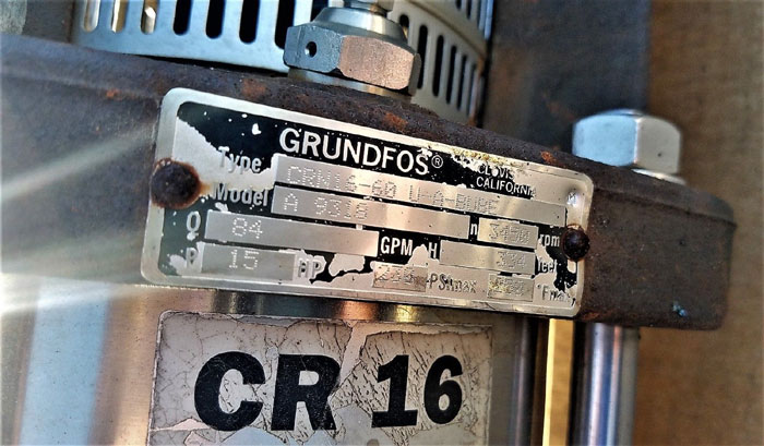 Grundfos Series C Multi-Stage Centrifugal Pump CRN16-60U-A-BUBE A 9318 Stainless