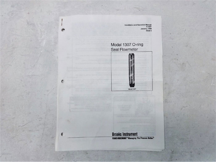 Brooks 1307 O-Ring Seal Flowmeter 1307FN11CJ1BA