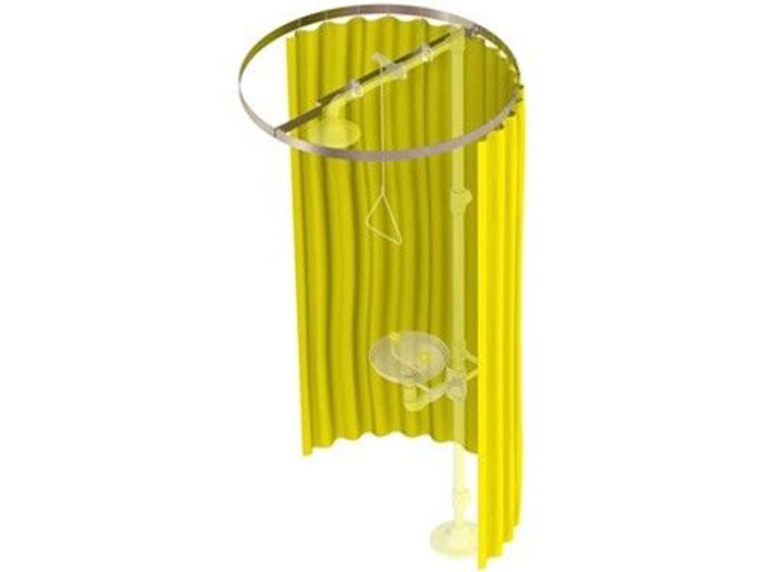 Bradley S19-330 Privacy Curtain Kit for Drench Showers, Yellow Vinyl 70" x 145"