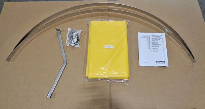 Bradley S19-330 Privacy Curtain Kit for Drench Showers, Yellow Vinyl 70" x 145"