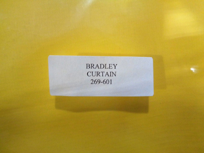 Bradley S19-330 Privacy Curtain Kit for Drench Showers, Yellow Vinyl 70" x 145"