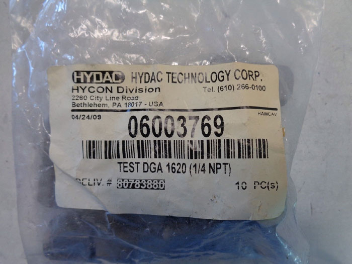 Hydac 06003769 Test DGA 1620, 1/4" NPT, ***(10)pcs***