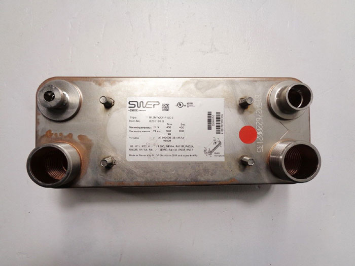 Dover Swep Brazed Plate Heat Exchanger, 20 Plates, B12MTx20/1P-SC-S, 0201197.0