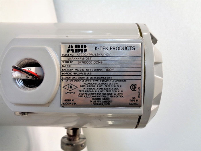 ABB K-Tek Magnetostrictive Level Transmitter Head AT200/TW/L9/A/H2/M4A/FM/253"