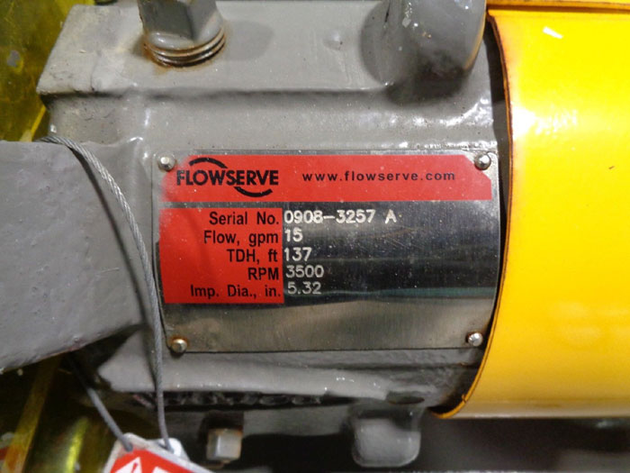 Flowserve Durco Mark 3 Centrifugal Pump, MK3 STD, 1K1.5X1LF-82 OP/5.32, D4 CF8M