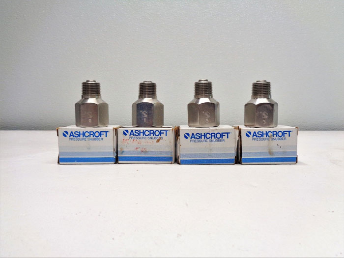 Lot of (4) Ashcroft Pressure Snubbers 1/2"-1112