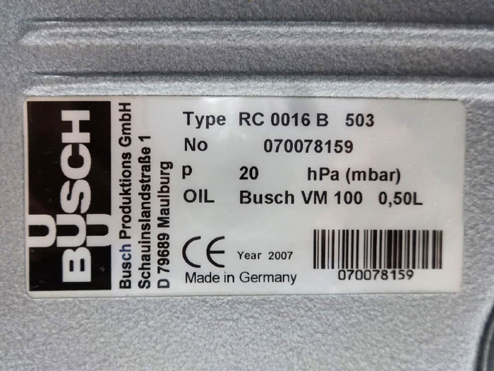 Busch Vacuum Pump RC 0016 B 503
