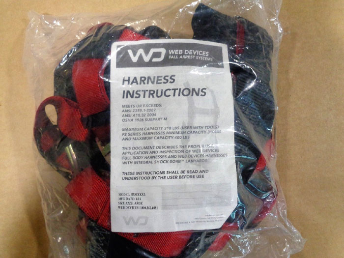 Web Devices XXXL Full Body Safety Harness, 310lb Max, Poly, H535XXXL