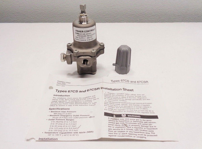 Fisher Controls Stainless Steel Pressure Regulator, 400 PSI, 67CSR-207/V3