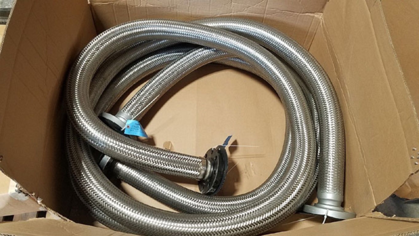 GHX 3" 300# Flanged Stainless Steel Flexible Braided Hose, 20ft Long