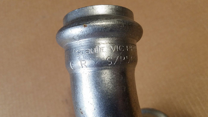 Victaulic Vic-Press 1-1/2", 90 Degree Elbow, 316 Stainless Steel, Sch 10S, #P568