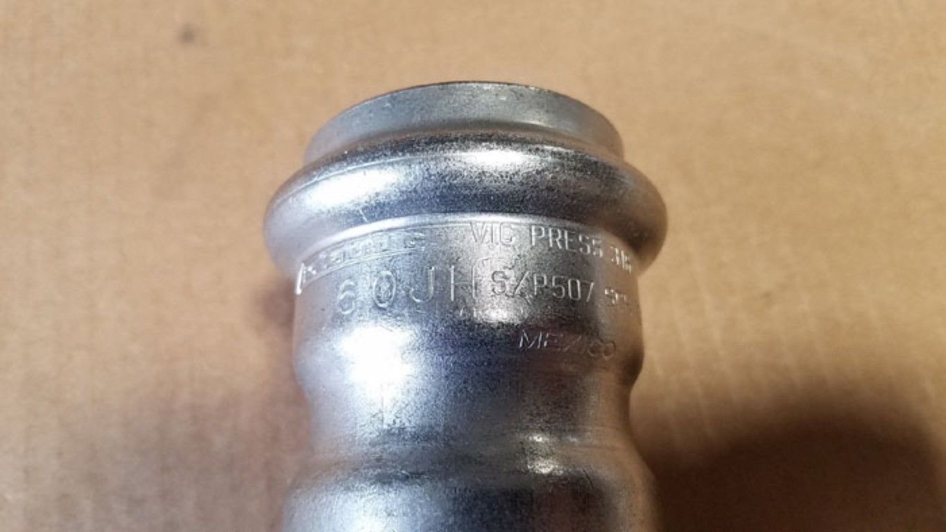 Victaulic Vic-Press 1-1/2" Coupling w/ Pipe Stop 316SS #P507 **LOT of (2)**