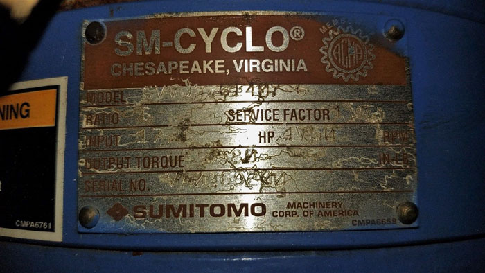 Sumitomo SM-CYCLO 6000 Series Gear Drive CVVJ3-6140Y-6